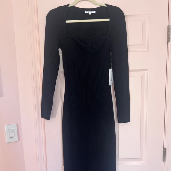 NWT Cashmere Reformation Tenore Black Sweater Midi Dress Medium - Picture 2 of 9